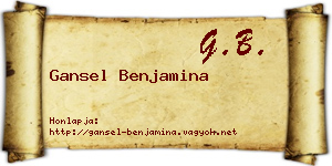 Gansel Benjamina névjegykártya